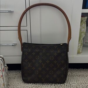 VINTAGE Louis Vuitton Dark Brown Monogram Shoulder Bag